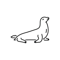 Black line icon for seal