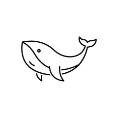 Black line icon for whale 