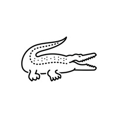 Black line icon for crocodile