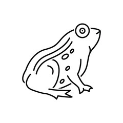 Black line icon for frog