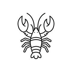 Black line icon for lobster