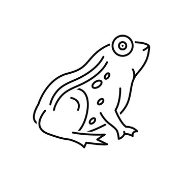 recommend clip art: Black line icon for frog