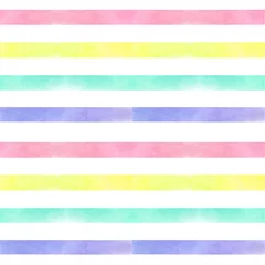 Papier peint Rayures horizontales Rayures pastel aquarelle transparente motif, fond géométrique
