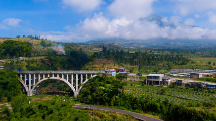 Fototapeta premium The main bridge in the city of Wonosobo, Central Java, Indonesia
