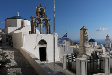 the traditional village of Pirgos, Santorini, Greece