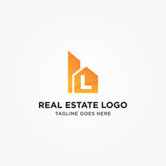 Simple and Modern L Letter Real Estate Logo Template for Your Business