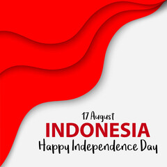 Indonesia Happy Independence Day Celebrations. text and paper cut effect background