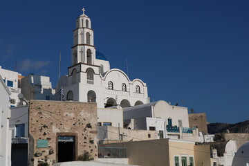 the traditional village of Pirgos, Santorini, Greece