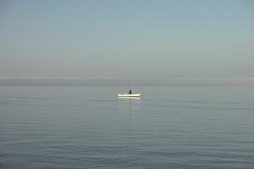松江市から見た宍道湖のシジミ漁