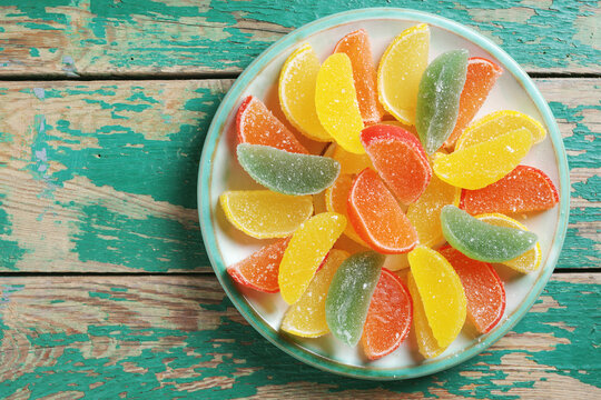 Marmalade in shape of citrus fruits slices
