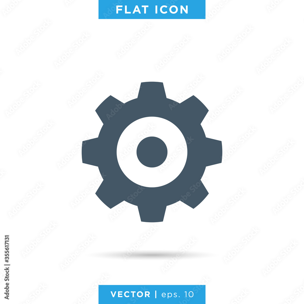 Wall mural Gear icon vector logo design template.