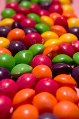 Fototapeta na wymiar Close up of colorful Skittles sweets candy