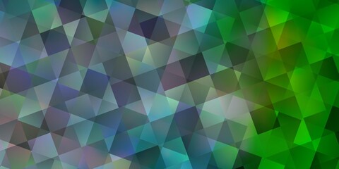 Light Blue, Green vector background with triangles, cubes.