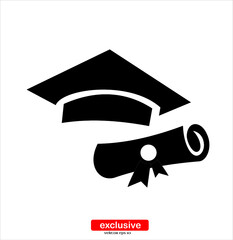 diploma icon.Flat design style vector illustration for graphic and web design.