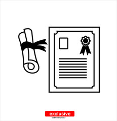 diploma icon.Flat design style vector illustration for graphic and web design.