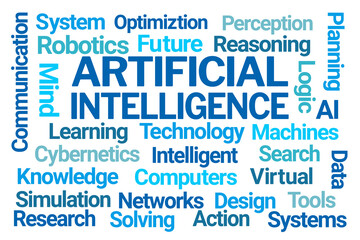 Artificial Intelligence Word Cloud on White Background