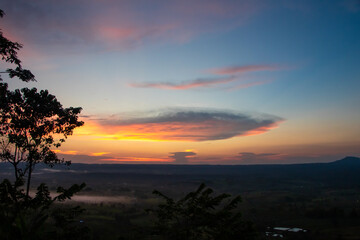 Fototapeta na wymiar Beautiful view of sunset over the mountains.