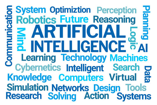 Artificial Intelligence Word Cloud on White Background