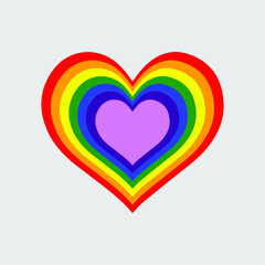 Rainbow Heart Vector Illustration Design can be Print on T-shirt Banner Poster Stickers