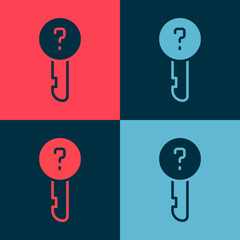 Pop art Undefined key icon isolated on color background. Vector Illustration.