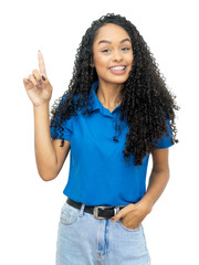 Smart latin american young adult woman with braces