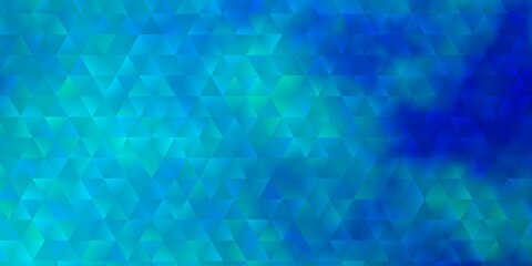 Light BLUE vector template with crystals, triangles.