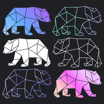 Vector abstract polygonal geometric abstract bear