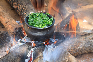 cooking on the fire