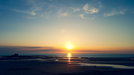 Coucher de soleil en mer du Nord