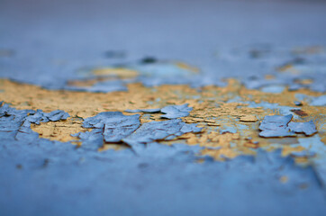 texture of paint and rust on the metal surface