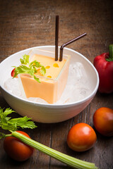 gazpacho Mediterranean soup served on ice