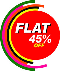 Red Vector Banner flat 45% off