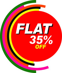 Red Vector Banner flat 35% off