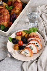 Sliced Stuffed Chicken Breast
