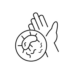 Fototapeta premium bacterial cells on human palm. Vector