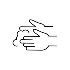 Hand washing line icon. Vector