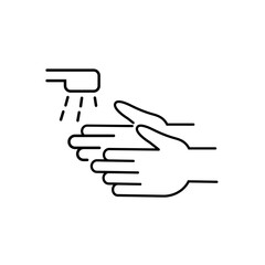 Hand washing line icon. Vector