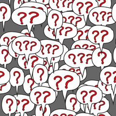 Question Mark Comic Speech Bubbles Seamless Pattern