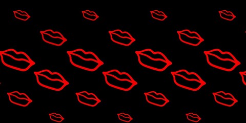 Dark Red vector pattern with feminism elements.