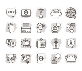 bundle of online communication icons