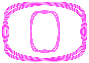 柔らかなストライプリボンの飾り罫（ピンク）