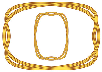 柔らかなストライプリボンの飾り罫（茶’）