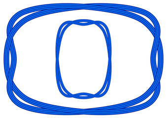 柔らかなストライプリボンの飾り罫（青）