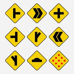 Set of the road signboard vector