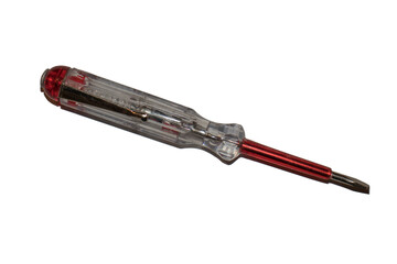 Transparent indicator screwdriver for checking current in mains