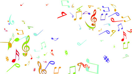 Musical Signs. Modern Background with Notes. Vector Element for Musical Poster, Banner, Advertising, Card. Minimalistic Simple Background.
