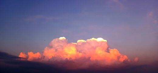 colorful clouds refelecting the light of sun