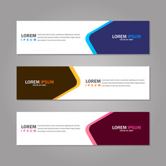 Modern abstract geometric website banner template bundle set vector design