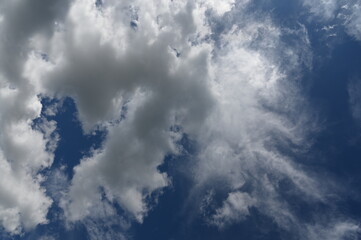 Obraz premium Summer blue sky and white clouds.