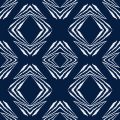 Cold Batik Graphic Vector Seamless Pattern. 
